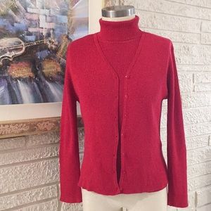 George Metallic Turtleneck Twin Set